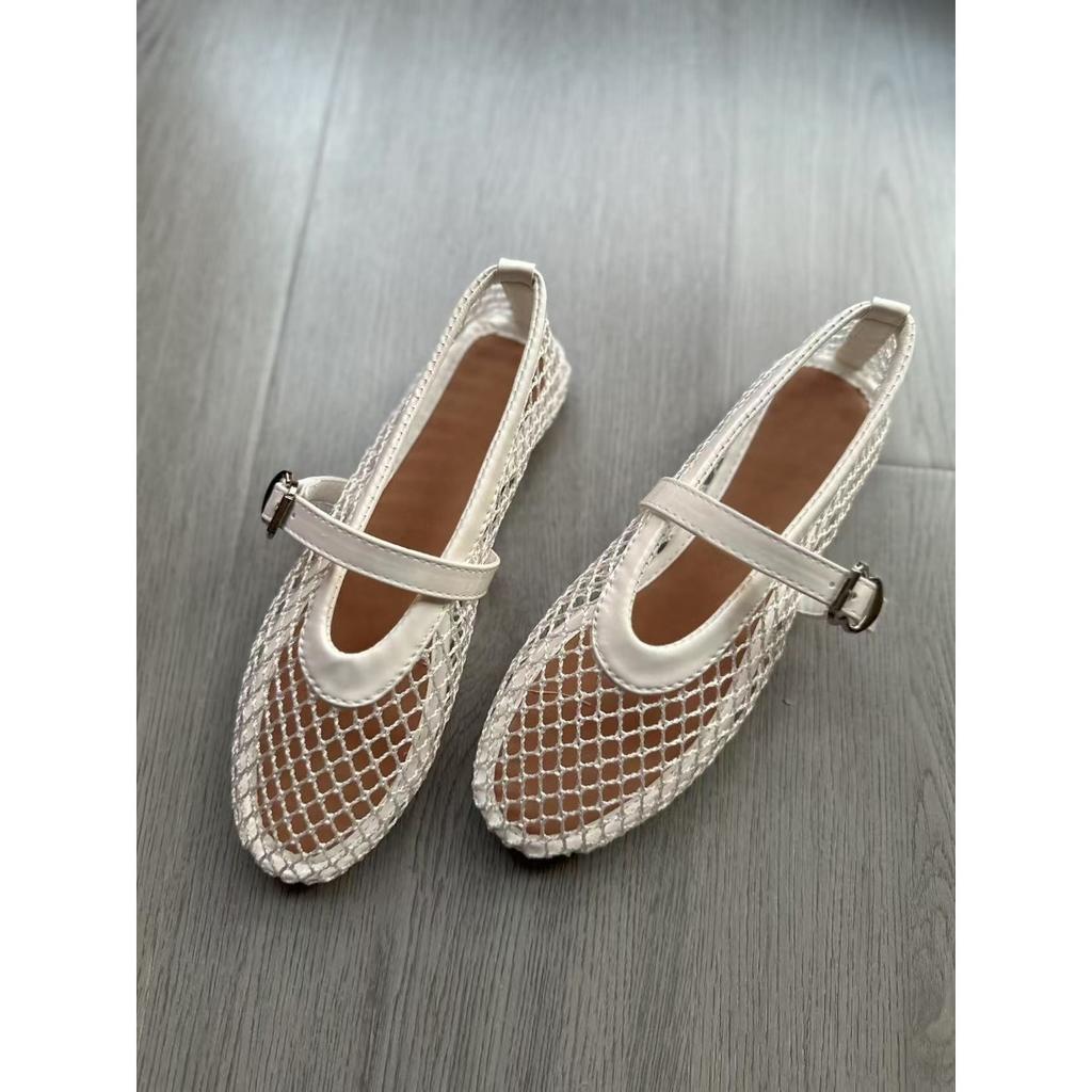 Ladies' Elegant Ballet Shoes - From Formal To Casual, with Cushioned Insoles and Non Slip Rubber Soles - Black Metal Eyelets Flat Shoes