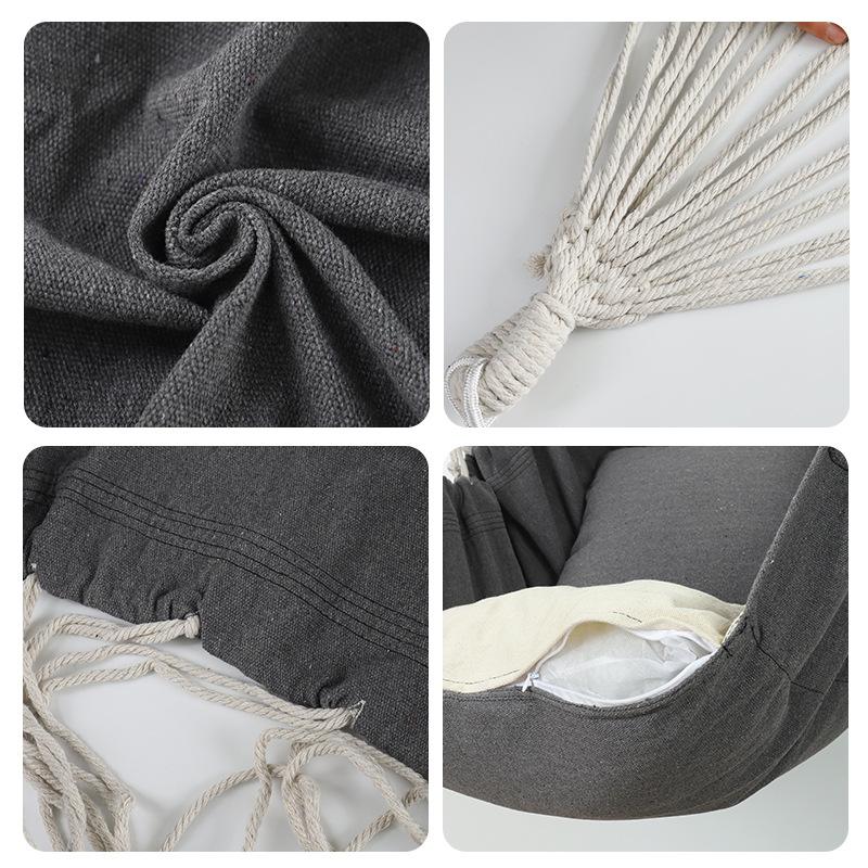 For Outdoor Garden Swings Half Wrapped Canvas Hammock Chair for Indoor Reduction Hanging Seat Leisure Swing Chair for Patio Balc