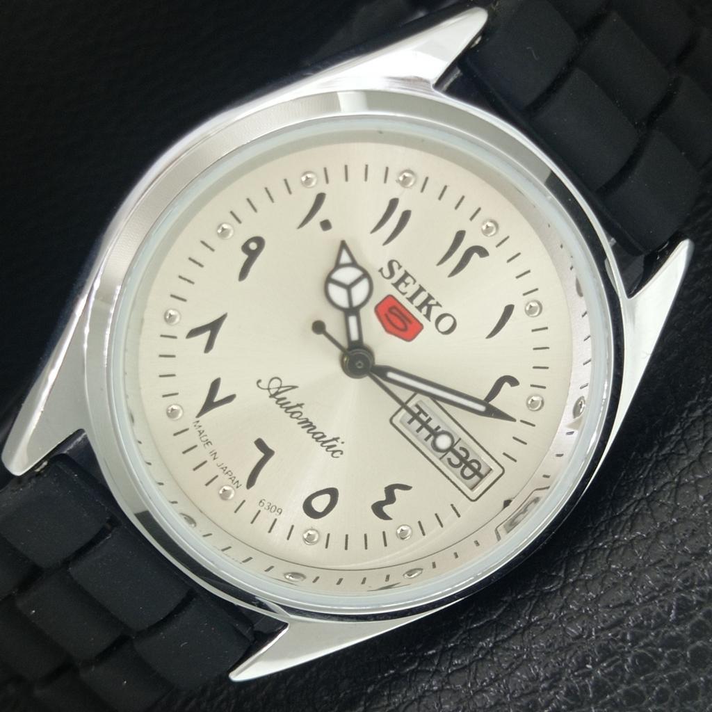 

JAPAN VINTAGE REFURBISHED SEIKO 5 AUTOMATIC 6309A MENS SILVER WATCH a442438-1