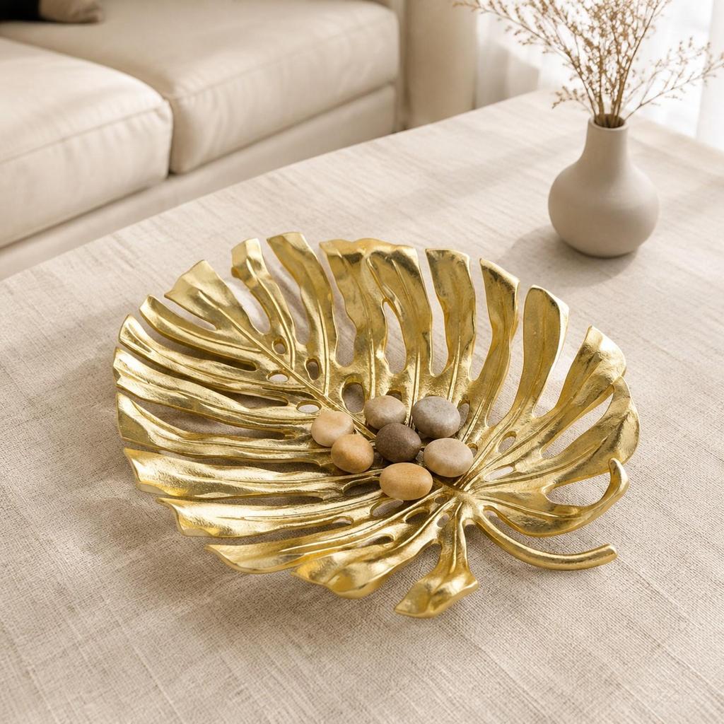 Leaf-Shaped Decorative Dish Small Sculptural Leaf Boho for Entryway
