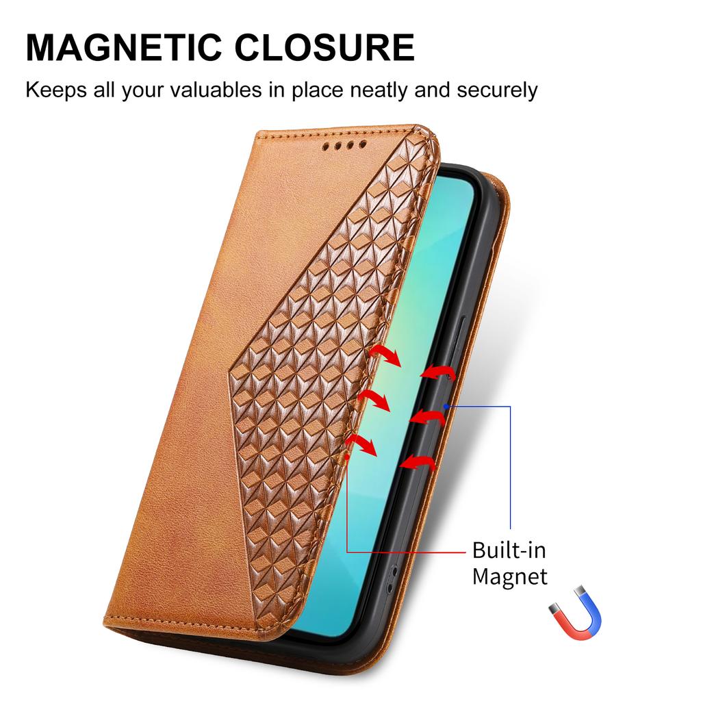 For Samsung Galaxy A07 5G/A07 4G Case Calf Texture PU Leather Wallet Phone Cover with Wrist Strap