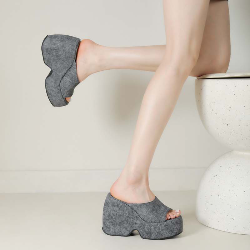 Krazing Pot Polyurethane Summer Size 43 Women Platform Super High Heels Women Peep Toe Waterproof Sandals