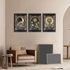 Tarot Cards Celestial Canvas Wall Art Set of 3 Boho Mystic Astrology Paintings Pictures Wall Decor Star Sun and Moon Posters Prints for Living Room