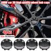 For BMW E46 82mm Hood F10 74mm Trunk Emblem 7Pcs Full Black Carbon Fiber Badge Set E90 68mm Wheel F30 Steering G20 X5 M4 Auto