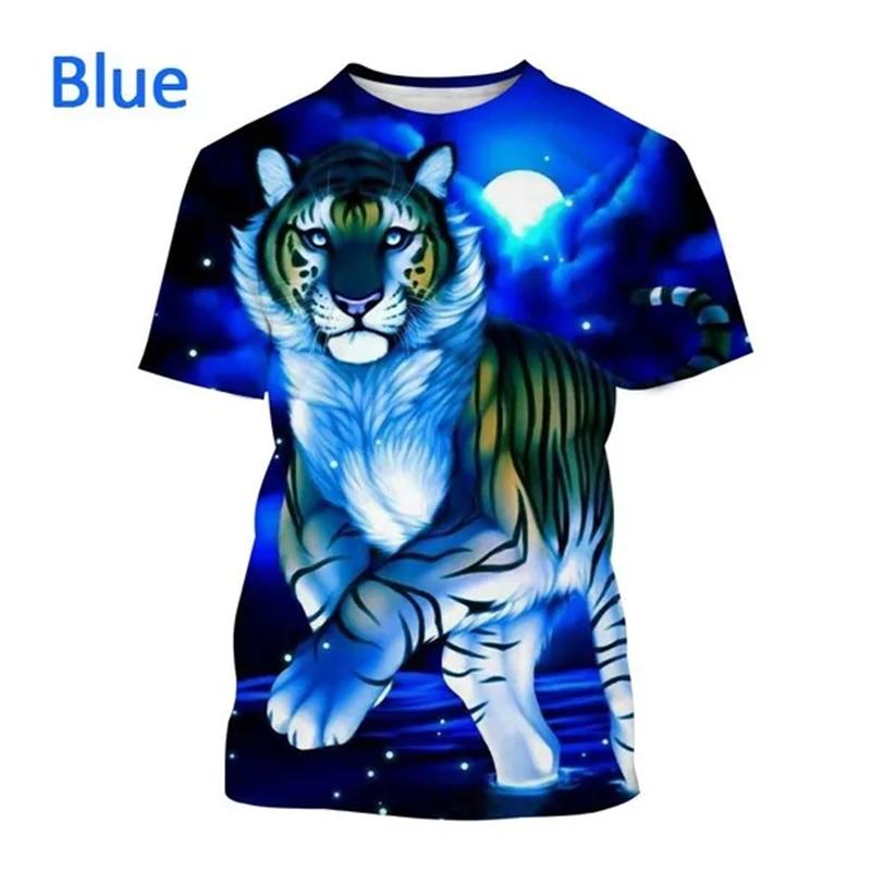 Tiger 3D T Shirt Men Women Summer Fashion Short Sleeve Printed Animal T-Shirt Cool Tops T-Shirts Unisex