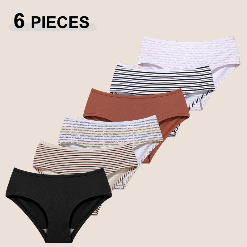 FINETOO 6PCS Seamless Cotton Printing Panties Low Waist Breathable Underpants Spring Autumn XS-XXL Underwear Female Comfortable Lingerie