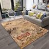 Retro Kompass Navigationskarte Teppich für Zuhause Wohnzimmer Schlafzimmer Sofa Fußmatte Dekor, Kinderspielbereich Teppich Rutschfeste Bodenmatte