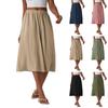 Women's High Waist Wide Leg Pants with Pockets Loose Fit Casual Flowing Trousers Elastic Waistband Comfortable Design