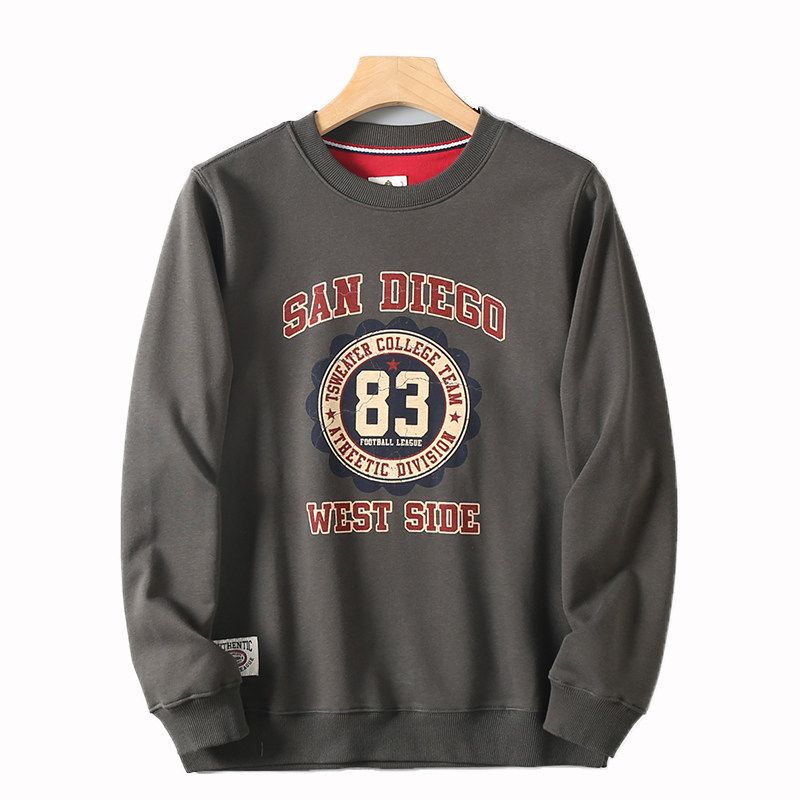 Hk Order! American-Style Casual Retro Trendy Printed Unisex Loose Round-Neck Pullover Long-Sleeve Terry Cotton Sweatshirt