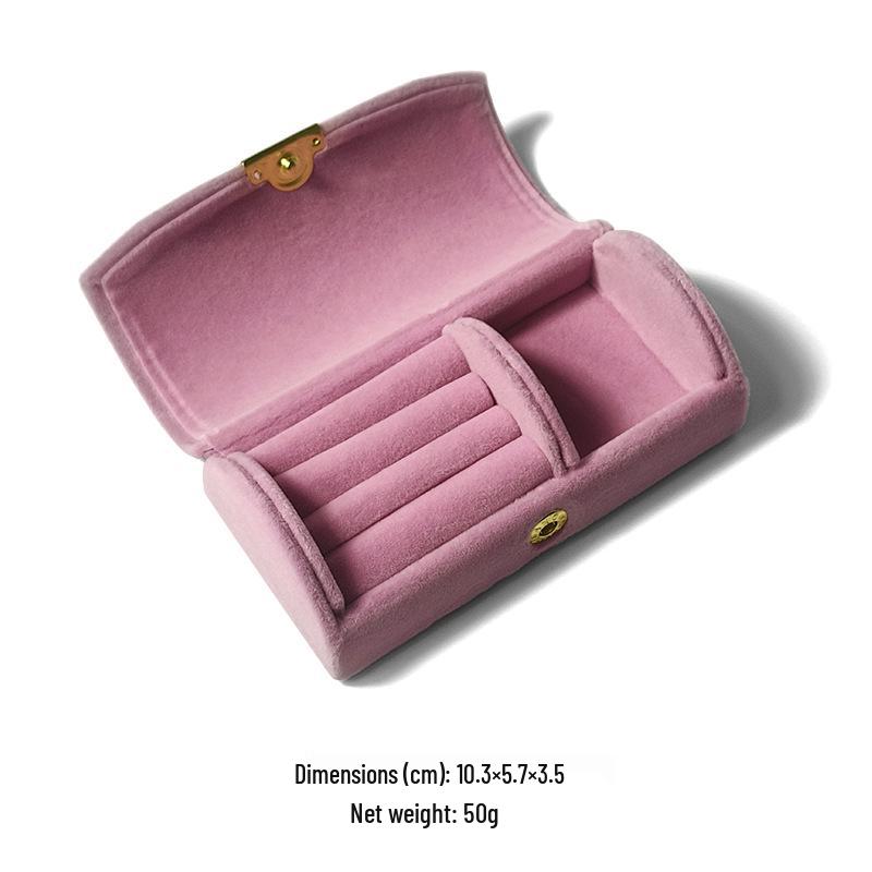 

Compact Travel Arch-Shaped Jewelry Box - Plush, Spacious Storage for Rings & Ornaments рожевий