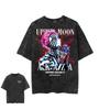 Unisex Harajuku Anime Washed T Shirt Demon Slayer Men Women Short Sleeve Graphic Tee Y2k Clothes Summer Streetwear Casual Top