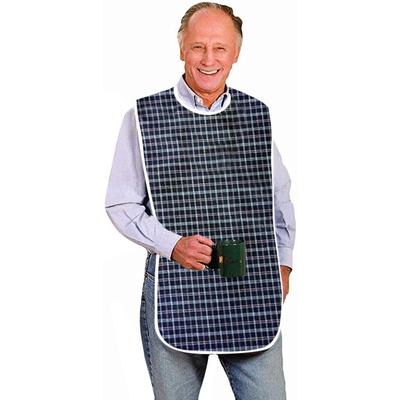 Adult Waterproof Mealtime Bib Plaid Printed Reusable Weaning Clothes Protector Bib Multiuse Disability Aid Apron