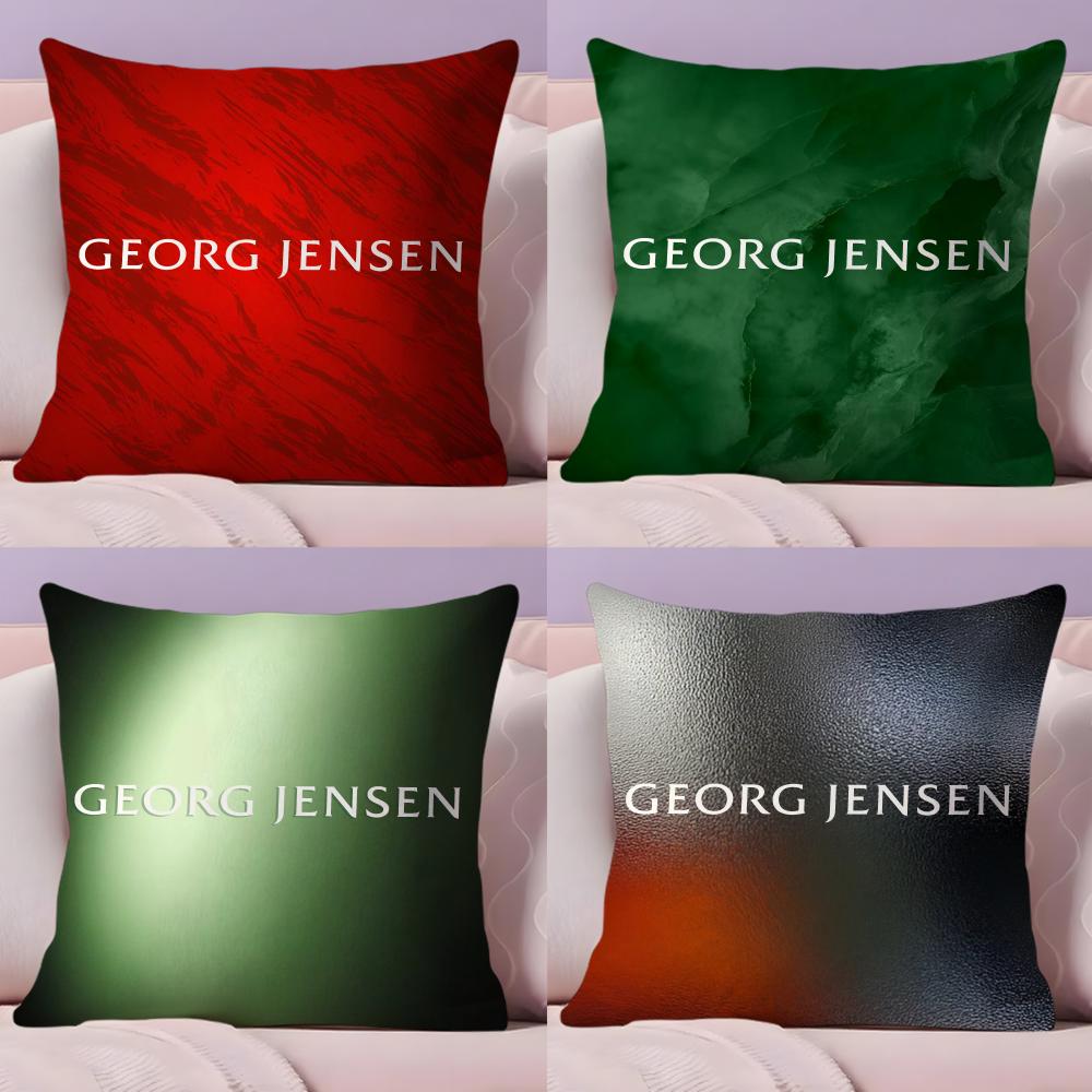 Luxury G-Georg J-Jensen Cushion Cover Natural Linen Organic Fabric Double-Sided Printing Sofa Home Decor Gift Pillow Cover