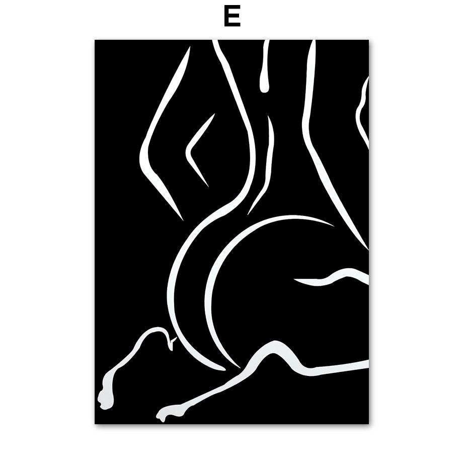 Plakát Body Art Portrét Sexy ženy Obraz na plátně Plakát Černobílý obraz na plátně Domov Pokoj Nástěnné Umělecké obrazy Bez rámu