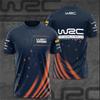 World Rally Championship Team Replica T-Shirt, Black Orange Racing Sponsor Tee, Casual Motorsport Quick-drying Top for Fans