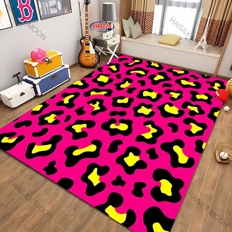 3D Printing Colorful Leopard Theme Carpet Living Room Bedroom Sofa Office Large Area Mat Home Decor Rug Great Gift for Friends