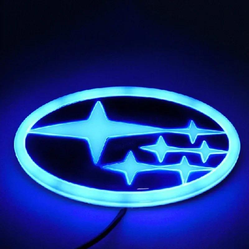 For Subaru STI Forester XV Outback Impreza Legacy WRX BRZ Tribeca 14x7.3cm Car LED Light Badge Sticker Auto Emblem Decoration VV333