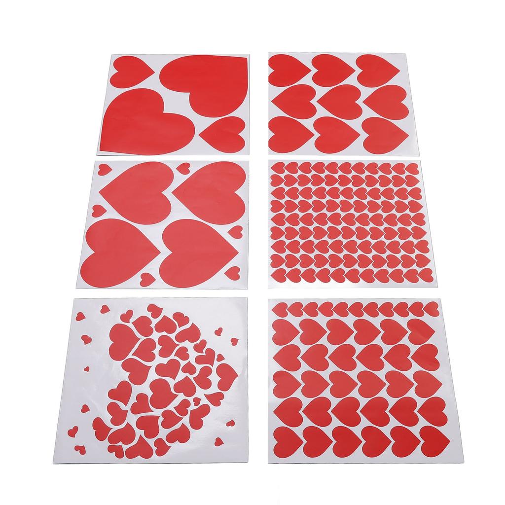 6Pcs Valentine\\\'s Day Love Heat Stickers Self Adhesive  Valentine\\\'s Day Wall Stickers for An
