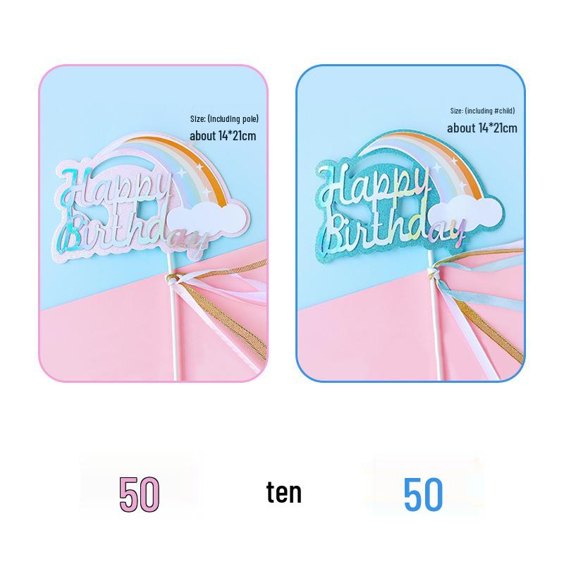 Dazzling Rainbow Tassel Birthday Cake Topper - Dessert Table Decoration