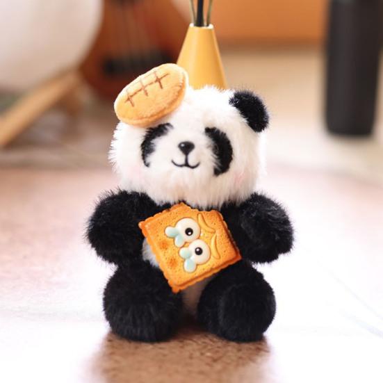 Doll Pendant Keychain Cartoon Panda Shape Plush Doll Key Holder Lightweight Keychain Decorative Bag Accessory