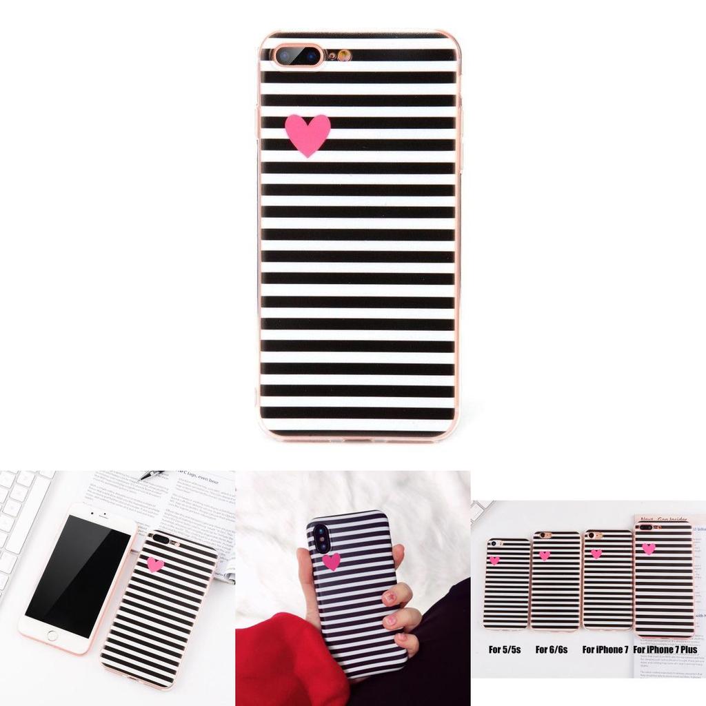 Slim Ultra Blackwhite Stripe Silicone Tpu Phone Case Cover For Iphone X 8 Plus