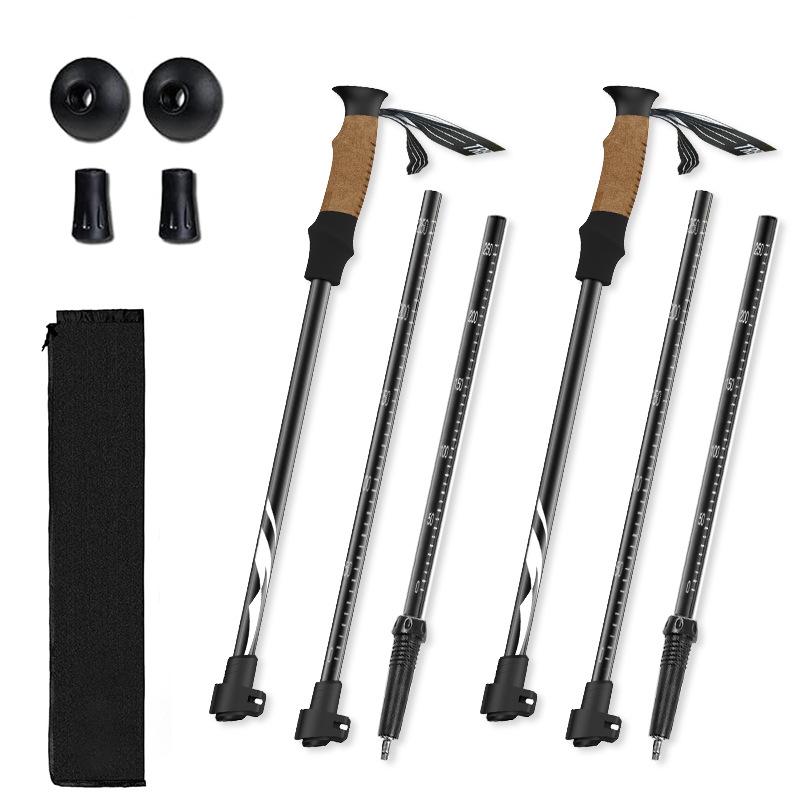 Ultra-Light 7075 Aluminum Trekking Poles: Foldable, Anti-Slip, and Perfect for Hiking