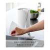 Yamazaki Jitsugyo 10039 One-handed Cut and Concealable Kitchen Paper Holder, Vertical Type, White W12 X D12 X H24.7cm, Tower Can Be Used Upright To