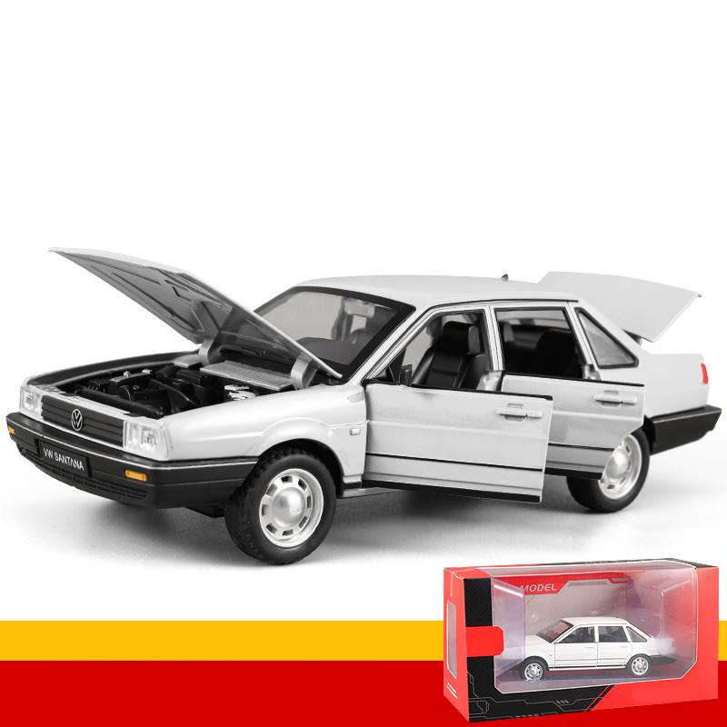 1/24 Scale Diecast Santana Alloy Classic Model Car Sound and Light Gift for Boyfriend Collection Hobbies Present with Kids