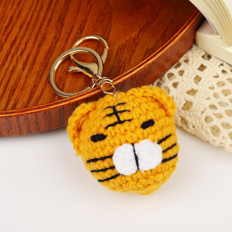 Creative Animals Keychain Hand Knitted Small Pendant Room Decor Handmade Wool Knitted Rabbit Sheep Keychain Christmas Gifts