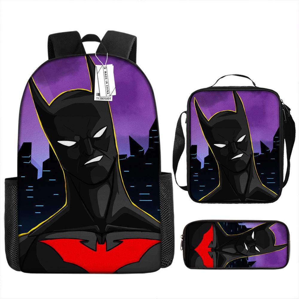 Batman Backpack, School Backpack, Children S Backpack, Computer Bag, Lunch Bag. Three piece set