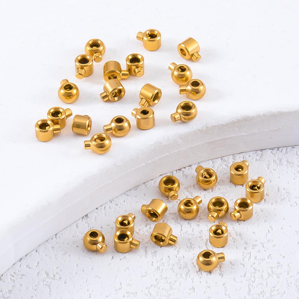 10pcs 20pcs Gold Plated Stainless Steel Positioning Clasps Stopper Beads Crimp End Beads Wire Rondelle Beads DIY Jewelry Making