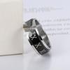 Trendy Stainless Steel Roman Numeral Rotatable Couple Ring