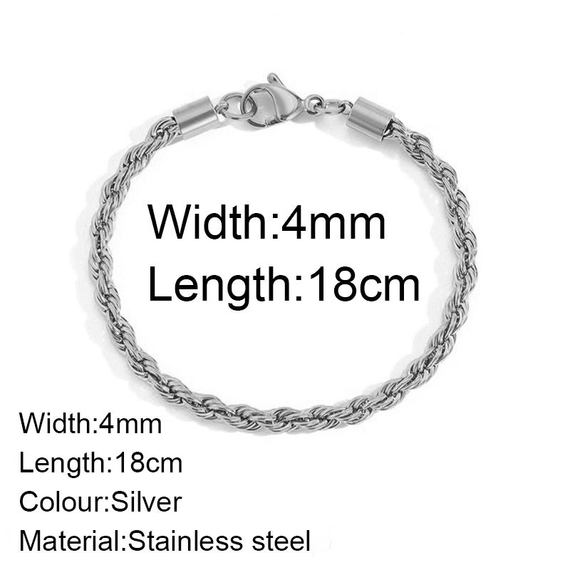 

women bracelet chanin Charming Flash Twisted Rope Chain Bracelets for Women Lady, 316L Stainless Steel Wrist Zircon 16cm 18cm