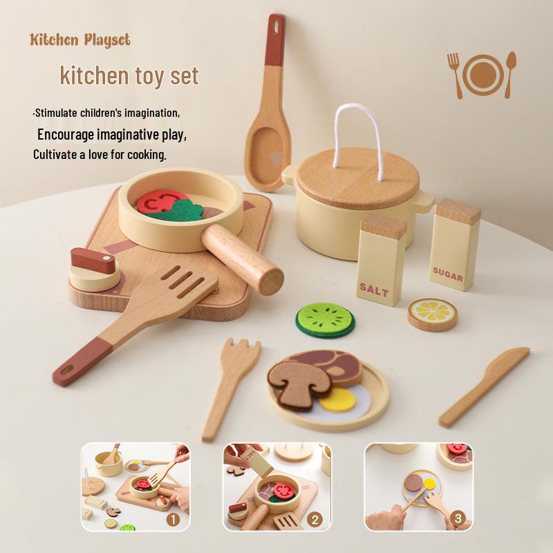 

Children s Wooden Pretend Kitchen Playset: Role-Playing Educational Toy