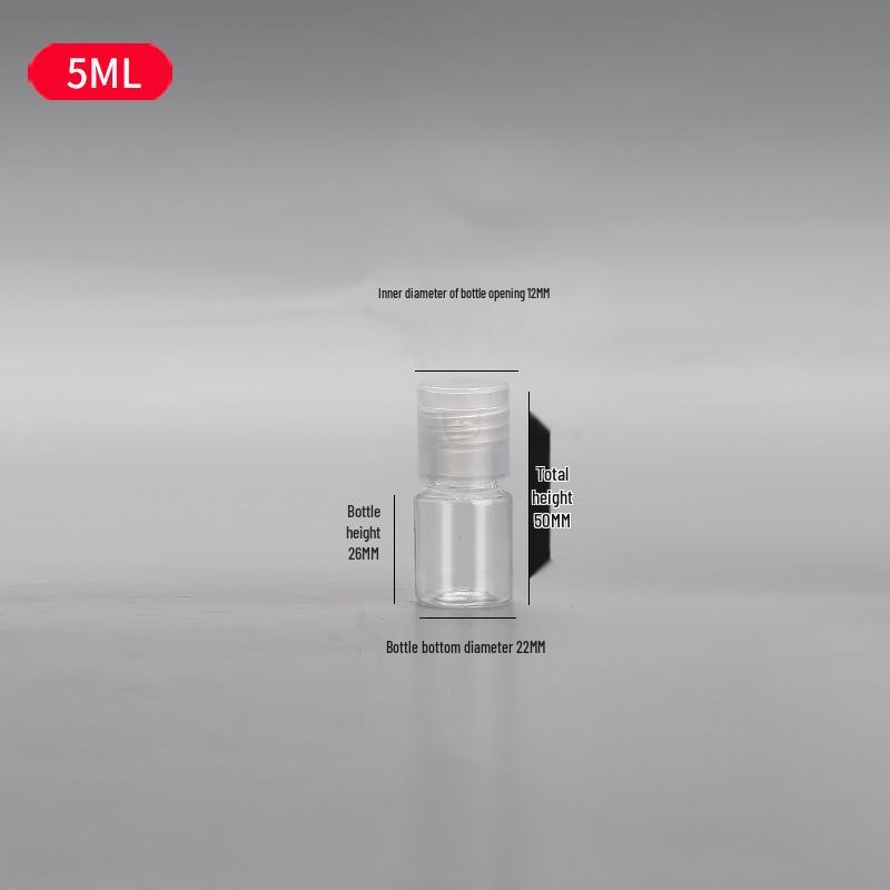 PET Transparent Flip-Top Liquid Dispenser Bottle, 10-50ml