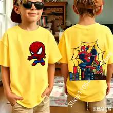 2026 Summer Spider Children's T Shirt Breathable Fabric Classic Character Patterns in A Cute Style Suitable Daily Playwear