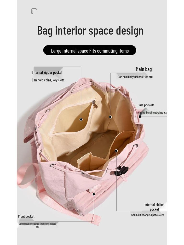 Dopamine Sweet Girl Lightweight Oxford Backpack for Travel, Hiking, and Shopping