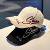 American Hole Letter Embroidery Big Head Circumference Baseball Cap Children's New Wide-brimmed Face Small Versatile Sun Hat