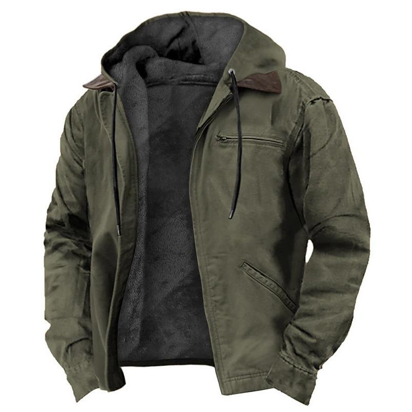 3D Mehrfarbig Digitaldruck Kapuzenpullover mit Braunem Futter - Baumwolljacke für Europa und Amerika