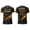 Kolumbien Flagge 3D Gedrucktes Trikot Herren Outdoor Sport Atmungsaktiv Kurzarm Fußball Trainingsshirt Unisex Lässiges V-Ausschnitt T-Shirt
