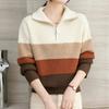Navava Unisex Color Block Zip Up Turtleneck Knit Nk2731