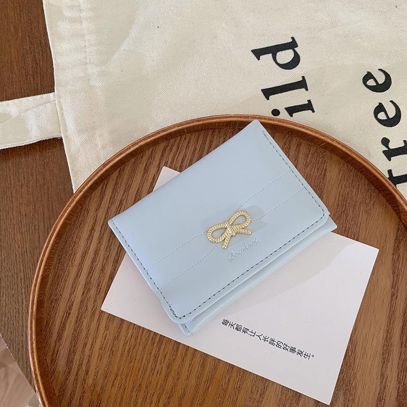Women's Bowknot Short Foldable Wallet - Korean Style