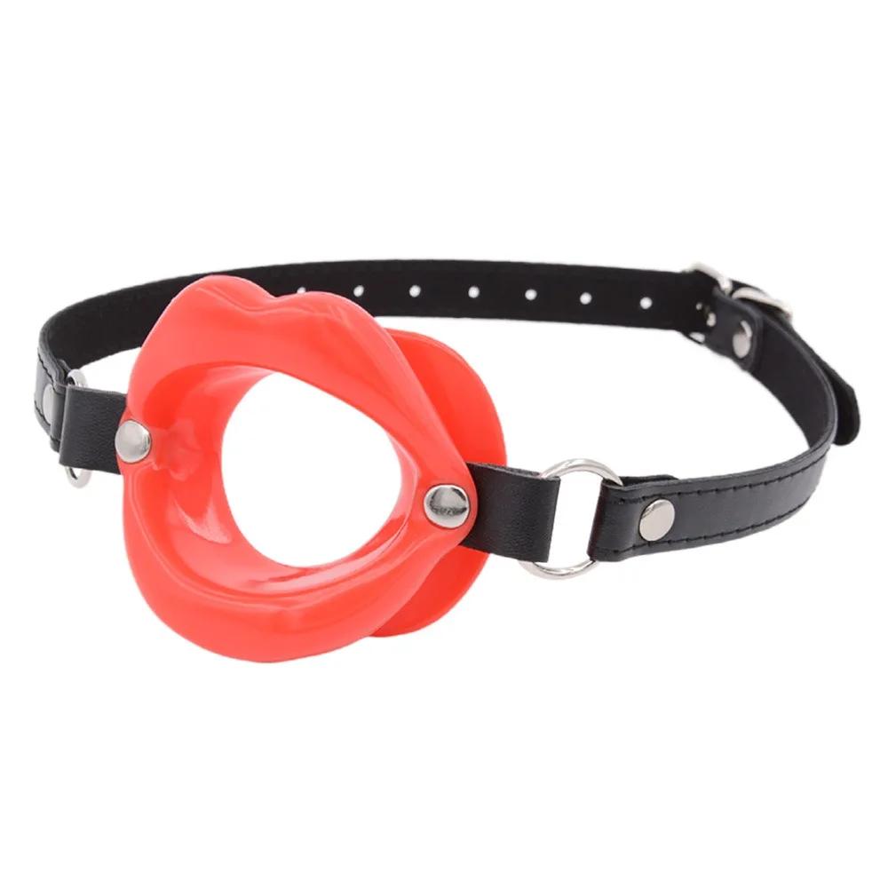 Reusable Silicone O Ring Mouth Gag, Lips Shape Open Mouth Restraint for Couples, Soft BDSM Bondage Adult Toy