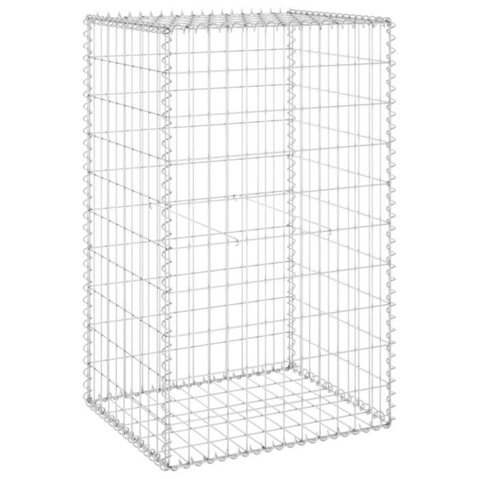 VidaXL Mur en gabion avec couvercles Acier galvanisé 60x50x100 cm