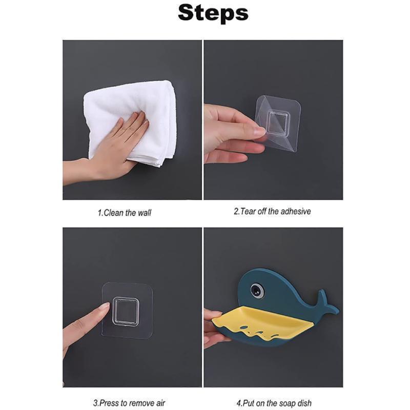 1PCS Small Whale Soap Box Free Punch Bathroom Drain Soap Rack Bathroom Wall Mounted Soap Organizer Shelf LM