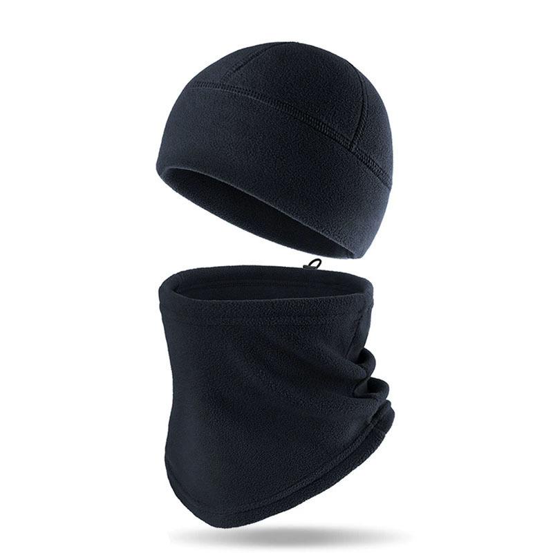 Warm Winter Skull Cap Polar Fleece Outdoor Sports Skiing Cycling Cap Unisex Cold-proof Breathable Running Beanie Cap