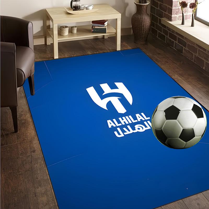 Al Hilal Crest Rug Office Carpet Non-Slip Mat, Chair Rug Floor Covering for Gaming, Bedroom, Living Room , Home Decor Christmas Gift