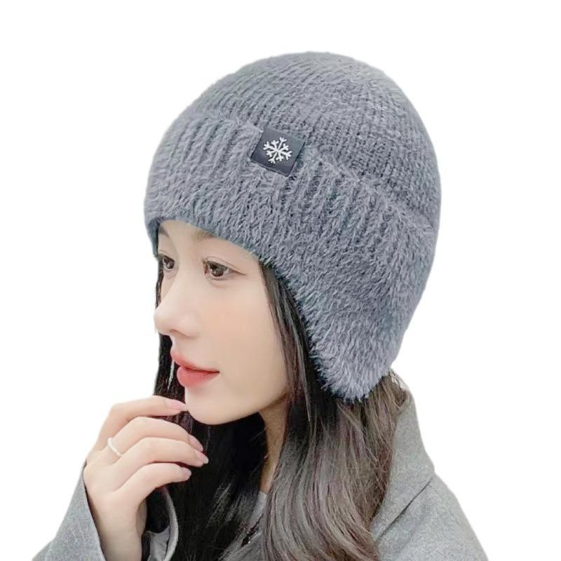 Winter Velvet Warm Hat Knitted Yarn Hat, Outdoor Cycling Warm Hat