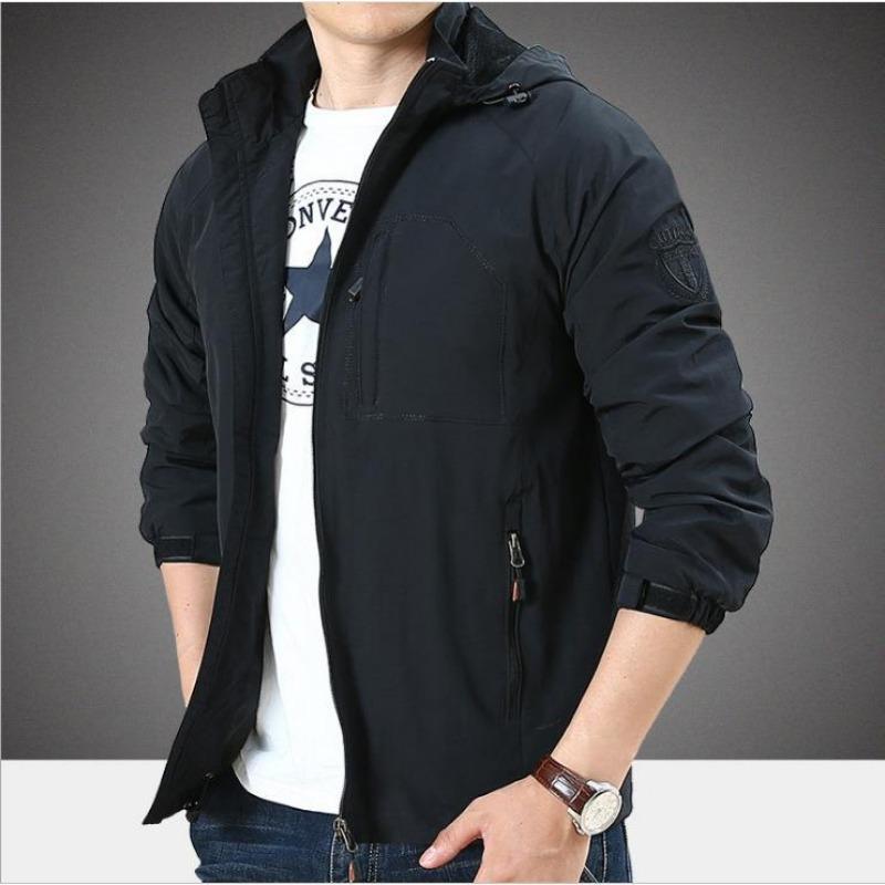 Chaqueta casual para hombre fina para exteriores holgada talla grande chaqueta deportiva