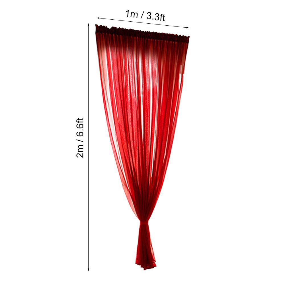 Prosty Styl Poliestrowa Zasłona Okienna Woal Tiulowy Przezroczyste Panele Dekoracja Sypialni Salonu Czerwona 1x2m
